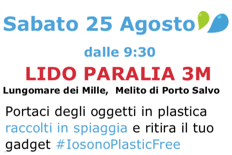 [FOTO] Appuntamento #IosonoPlasticFree - Sabato 25 agosto (ore 9.30) Melito Porto Salvo