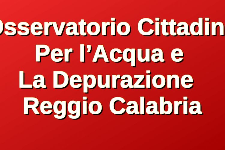 O.C.A.D. Scrive al Prefetto, al Sindaco e alla Autorità per l'energia elettrica il gas e il sistema idrico Nazionale chiedendo chiarimenti in merito alla crisi idrica